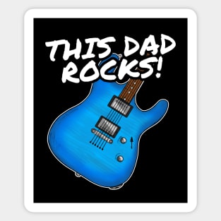 Father's Day Guitar This Dad Rocks Electric Guitarist Sticker